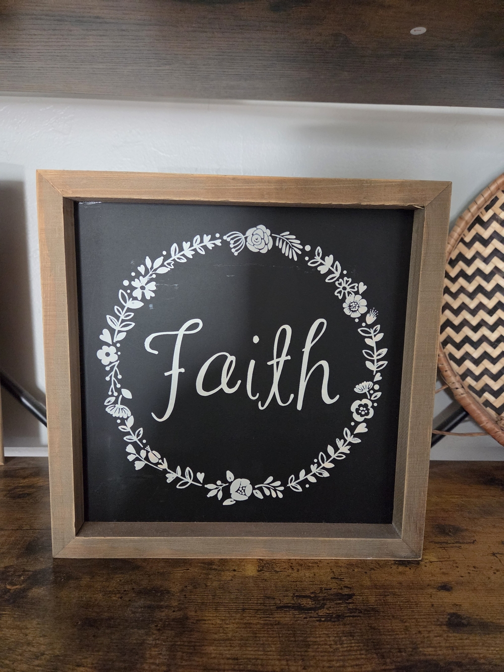 Faith Framed Wall Sign - Black & White